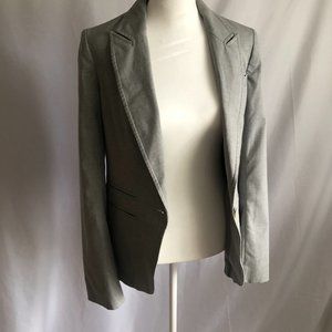 Reiss Women's Casual Long Sleeve Size 4 Grey Silver Blazer Jacket